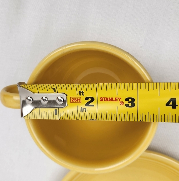 Fiesta Homer Laughlin Yellow Coffee/ Tea Mug Cup And Saucer Plate. - Picture 4 of 7